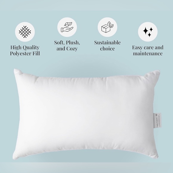 One New Decorative Fluffy Pillow Insert-White - Picture 3 of 4